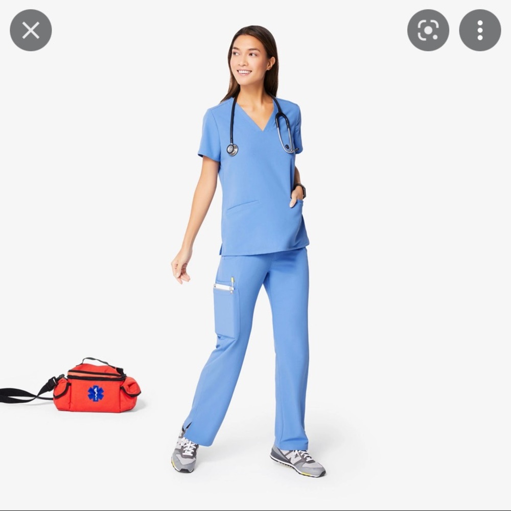 Figs ceil blue Kade large/tall cargo scrub pants